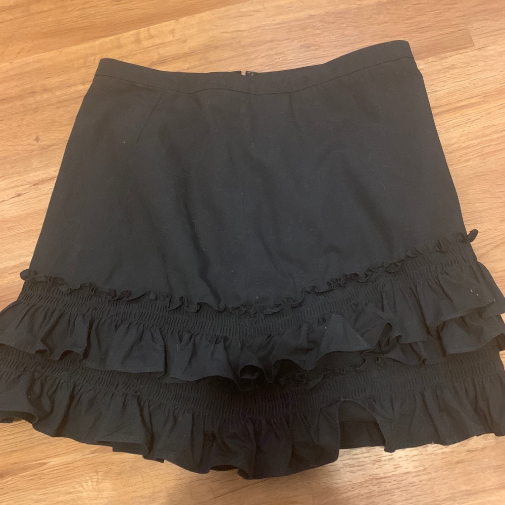 J Crew Black Ruffle Skirt
